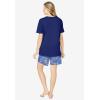 Dreams & Co. Plus Size Knit Pj Short Set(Evening Blue Golden Retriever)