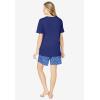 Dreams & Co. Plus Size Knit Pj Short Set(Evening Blue Pajamas)