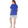Dreams & Co. Plus Size Knit Pj Short Set(French Blue Tie Dye Moon)