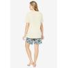 Dreams & Co. Plus Size Knit Pj Short Set(Ivory Heart Paws)