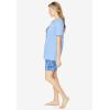 Dreams & Co. Plus Size Knit Pj Short Set(Pretty Orchid Roses)