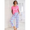 Dreams & Co. Plus Size Knit Sleep Pant(Pale Lilac Stars)