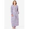 Dreams & Co. Plus Size Long Flannel Robe(Red Buffalo Check)