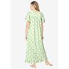 Dreams & Co. Plus Size Long Floral Print Cotton Gown(Banana Blossom)