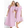 Dreams & Co. Plus Size Long Floral Print Cotton Gown(Deep Teal Ditsy)