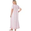 Dreams & Co. Plus Size Long Floral Print Cotton Gown(Evening Blue Flowers)