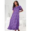 Dreams & Co. Plus Size Long Floral Print Cotton Gown(French Blue Garden)