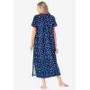 Dreams & Co. Plus Size Long Henley Sleepshirt(Evening Blue Stars)