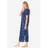 Dreams & Co. Plus Size Long Henley Sleepshirt(Evening Blue Stars)