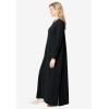 Dreams & Co. Plus Size Long Sherpa Lounger(Black)