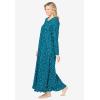 Dreams & Co. Plus Size Long-Sleeve Gown(Black Roses)