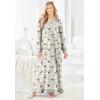 Dreams & Co. Plus Size Long-Sleeve Gown(Classic Red Birds)