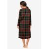 Dreams & Co. Plus Size Long-Sleeve Henley Print Sleepshirt(Classic Red Plaid)