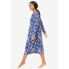 Dreams & Co. Plus Size Long-Sleeve Henley Print Sleepshirt(Deep Teal Hearts)
