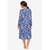 Dreams & Co. Plus Size Long-Sleeve Henley Print Sleepshirt(Deep Teal Hearts)