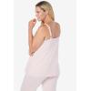 Dreams & Co. Plus Size Marled Lace-Trim Sleep Tank(Deep Teal Marled)