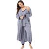 Dreams & Co. Plus Size Marled Long Duster Robe(Deep Teal Marled)