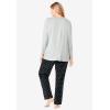 Dreams & Co. Plus Size Petite Long Sleeve Knit PJ Set(Black Dot)