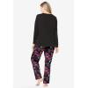 Dreams & Co. Plus Size Petite Long Sleeve Knit PJ Set(Black Multi Heart)