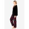 Dreams & Co. Plus Size Petite Long Sleeve Knit PJ Set(Black Multi Heart)