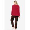Dreams & Co. Plus Size Petite Long Sleeve Knit PJ Set(Classic Red Plaid)