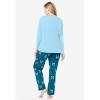 Dreams & Co. Plus Size Petite Long Sleeve Knit PJ Set(Deep Teal Bows)