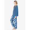 Dreams & Co. Plus Size Petite Long Sleeve Knit PJ Set(Dusty Indigo Snow Bunny)