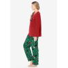 Dreams & Co. Plus Size Petite Long Sleeve Knit PJ Set(Emerald Stocking)
