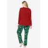 Dreams & Co. Plus Size Petite Long Sleeve Knit PJ Set(Emerald Stocking)