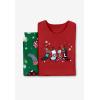 Dreams & Co. Plus Size Petite Long Sleeve Knit PJ Set(Emerald Stocking)