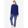 Dreams & Co. Plus Size Petite Long Sleeve Knit PJ Set(Evening Blue Flowers)