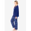 Dreams & Co. Plus Size Petite Long Sleeve Knit PJ Set(Evening Blue Flowers)
