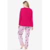 Dreams & Co. Plus Size Petite Long Sleeve Knit PJ Set(Pink Burst Candy Cane)