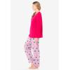 Dreams & Co. Plus Size Petite Long Sleeve Knit PJ Set(Pink Burst Candy Cane)