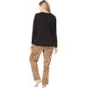 Dreams & Co. Plus Size Petite Long Sleeve Knit PJ Set(Plum Burst Dot)