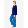 Dreams & Co. Plus Size Petite Long Sleeve Knit PJ Set(Pool Blue Cosmic Dreams)
