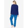 Dreams & Co. Plus Size Petite Long Sleeve Knit PJ Set(Pool Blue Cosmic Dreams)