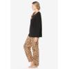 Dreams & Co. Plus Size Petite Long Sleeve Knit PJ Set(Red Buffalo Plaid Car)