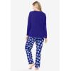 Dreams & Co. Plus Size Petite Long Sleeve Knit PJ Set(Ultra Blue Presents)