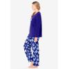 Dreams & Co. Plus Size Petite Long Sleeve Knit PJ Set(Ultra Blue Presents)