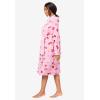 Dreams & Co. Plus Size Plush Hooded Wrap Robe(Pink Love)