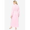 Dreams & Co. Plus Size Plush Wrap Robe(Pink)