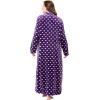 Dreams & Co. Plus Size Plush Zip-Front Robe(Classic Red)