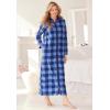 Dreams & Co. Plus Size Plush Zip-Front Robe(Deep Teal)