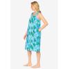 Dreams & Co. Plus Size Print Sleeveless Square Neck Lounger(Paradise Blue Palm)