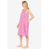 Dreams & Co. Plus Size Print Sleeveless Square Neck Lounger(Tropical Pink Gingham)