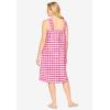 Dreams & Co. Plus Size Print Sleeveless Square Neck Lounger(Tropical Pink Gingham)