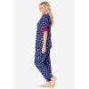 Dreams & Co. Plus Size Printed Henley PJ Set(Evening Blue Stars)