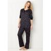 Dreams & Co. Plus Size Printed Henley PJ Set(Soft Iris Hearts)