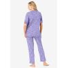 Dreams & Co. Plus Size Printed Henley PJ Set(Soft Iris Hearts)